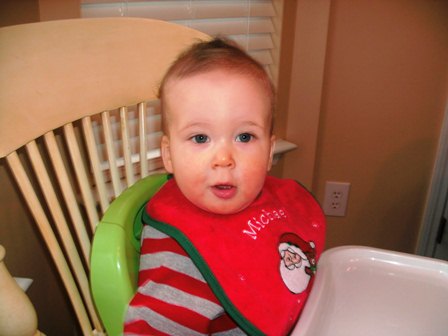 Michael in Christmas Bib